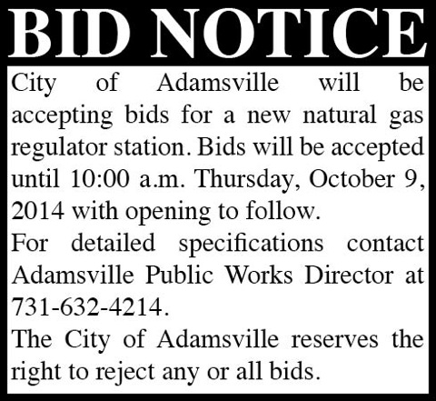 City of Adamsville-Bids