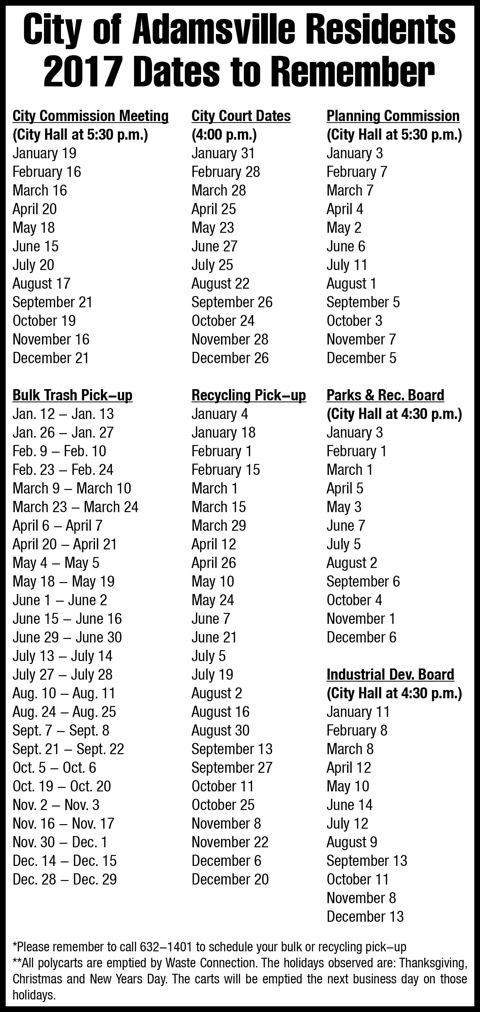 City of Adamsville-Meetings