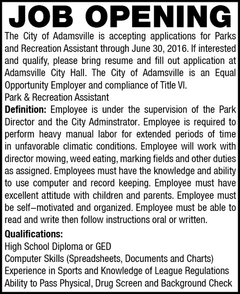 City of Adamsville-Opening