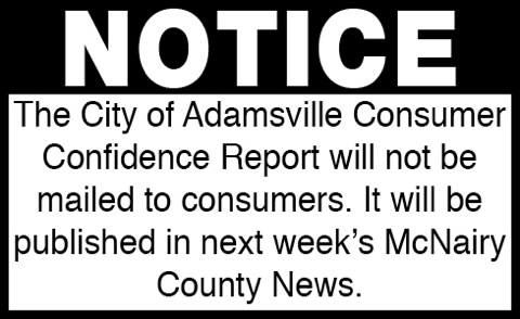 City of Adamsville-Water Notice