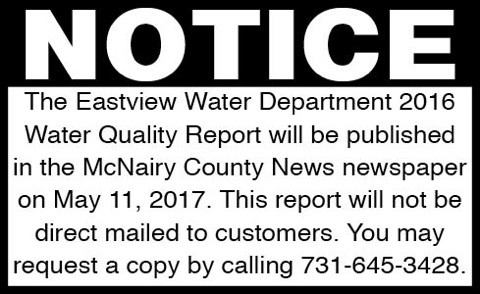 Eastview Water Department-Water Notice
