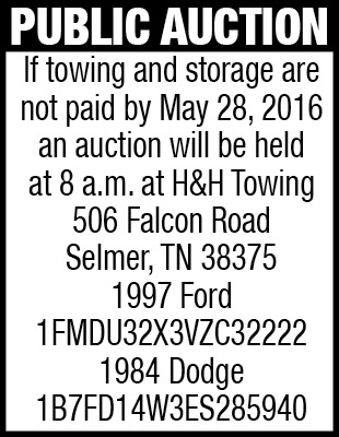 H&#38;H Towing-Auction