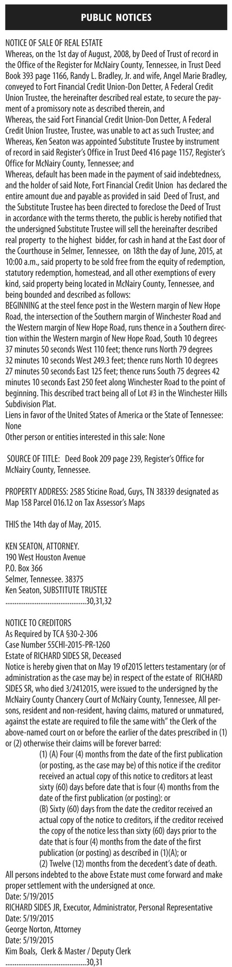 LEGALS WEEK 30