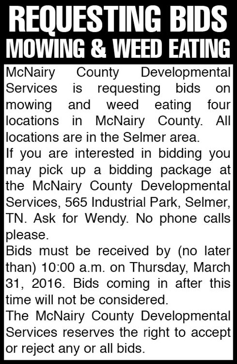 McNairy County Developmental-Bids