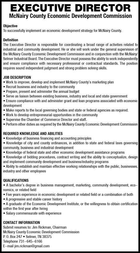 McNairy County Economic-Job
