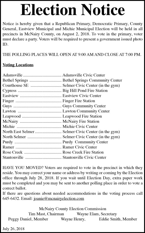 McNairy County Election-Election Notice