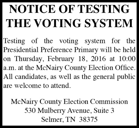 McNairy County Election-Testing