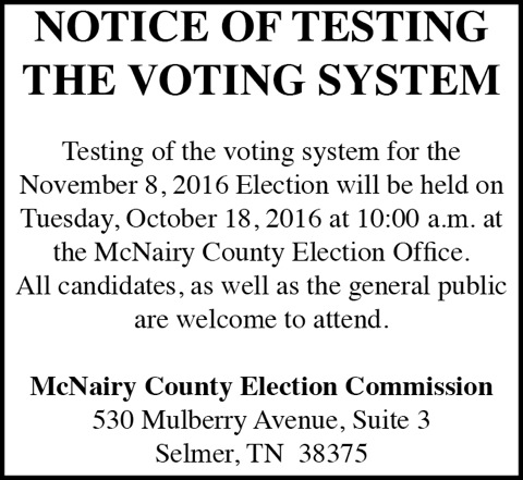 McNairy County Election-Testing