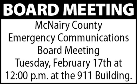 MCNAIRY COUNTY EMERGENCY BOARD MEETING