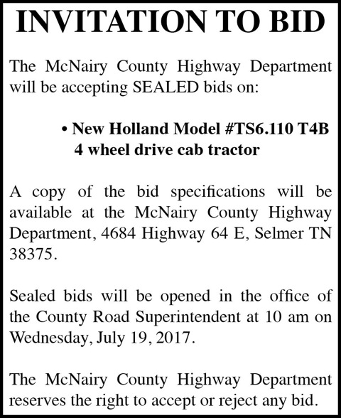 McNairy County Highway Dept-Bid