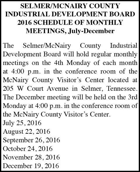 McNairy County Industrial Board-Meeting