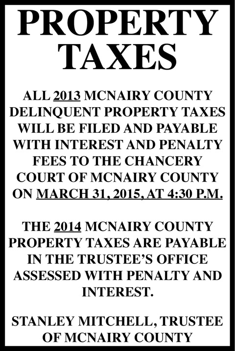 MCNAIRY COUNTY TRUSTEE PROPERTY TAXES