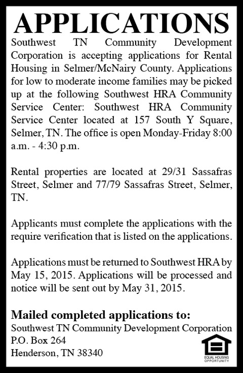 Southwest TN Comm. Dev.-Applications