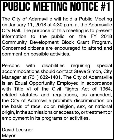 Town of Adamsville-Notice 3