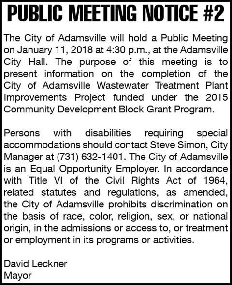 Town of Adamsville-Notice 4