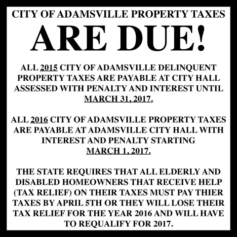 Town of Adamsville-Taxes