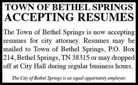 TOWN OF BETHEL SPRINGS ATTORNEY