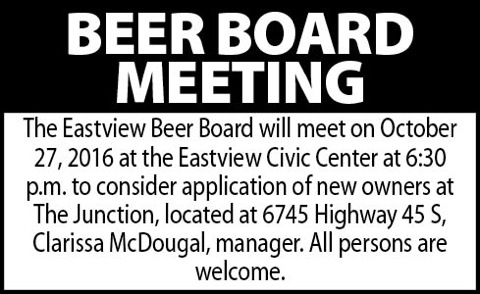 Town of Eastview-Beer Board