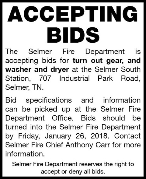 Town of Selmer-Fire bids